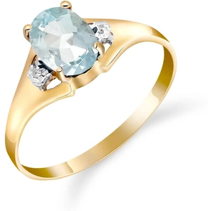 QP Jewellers Aquamarine & Diamond Desire Ring in 9ct Gold