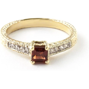 QP Jewellers Garnet & Diamond Shoulder Set Ring in 9ct Gold