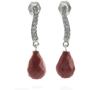 QP Jewellers Ruby & Diamond Droplet Earrings in 9ct White Gold