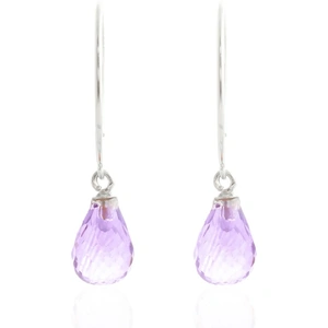 QP Jewellers Amethyst Eclipse Circle Wire Earrings 1.35ctw in 9ct White Gold