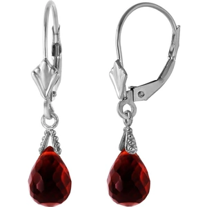 QP Jewellers Garnet Droplet Earrings 4.5ctw in 9ct White Gold