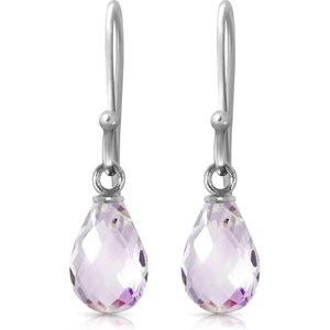 QP Jewellers Pink Topaz Zeal Drop Earrings 2.7ctw in 9ct White Gold