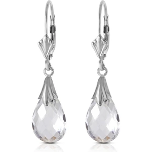 QP Jewellers White Topaz Droplet Earrings 6ctw in 9ct White Gold