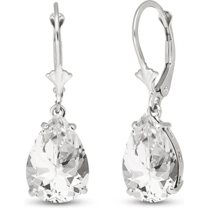 QP Jewellers White Topaz Drop Earrings 10ctw in 9ct White Gold