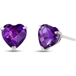 QP Jewellers Amethyst Stud Earrings 3.25ctw in 9ct White Gold