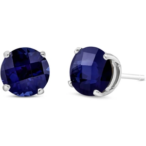 QP Jewellers Sapphire Stud Earrings 3.3ctw in 9ct White Gold