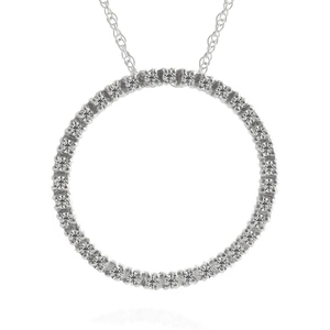 QP Jewellers Diamond Circle of Life Pendant Necklace 0.52ctw in 9ct White Gold