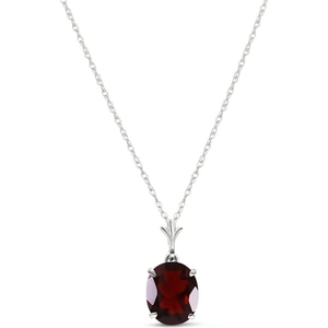 QP Jewellers Oval Cut Garnet Pendant Necklace 3.12ct in 9ct White Gold