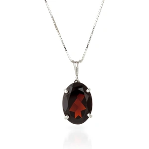 QP Jewellers Oval Cut Garnet Pendant Necklace 6ct in 9ct White Gold