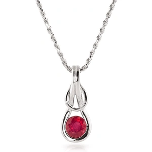 QP Jewellers Ruby San Francisco Pendant Necklace 0.65ct in 9ct White Gold
