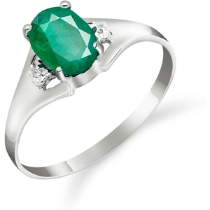 QP Jewellers Emerald & Diamond Desire Ring in 9ct White Gold