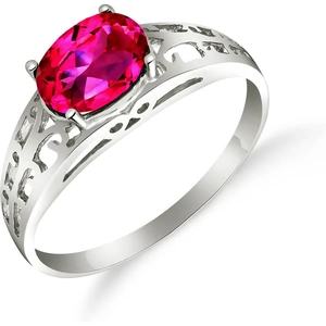 QP Jewellers Pink Topaz Catalan Filigree Ring 1.15ct in 9ct White Gold