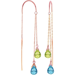 QP Jewellers Blue Topaz & Peridot Scintilla Earrings in 9ct Rose Gold