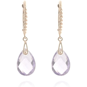 QP Jewellers Amethyst Plait Stem Drop Earrings 6ctw in 9ct Rose Gold