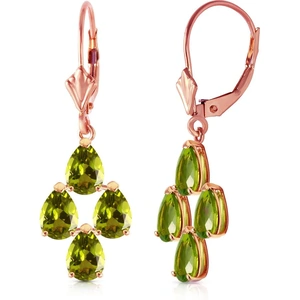 QP Jewellers Peridot Drop Earrings 4.5ctw in 9ct Rose Gold