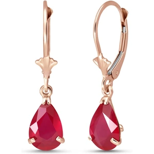 QP Jewellers Ruby Belle Drop Earrings 3.5ctw in 9ct Rose Gold