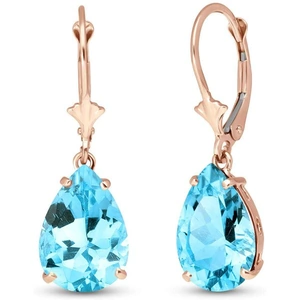 QP Jewellers Blue Topaz Drop Earrings 13ctw in 9ct Rose Gold