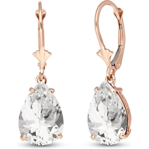 QP Jewellers White Topaz Drop Earrings 10ctw in 9ct Rose Gold