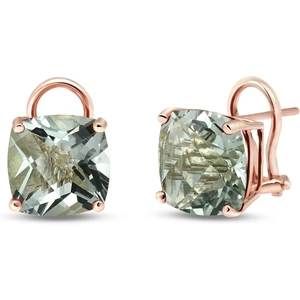 QP Jewellers Green Amethyst Stud Earrings 7.2ctw in 9ct Rose Gold
