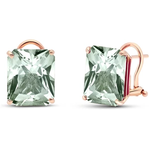 QP Jewellers Green Amethyst Stud Earrings 13ctw in 9ct Rose Gold