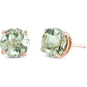 QP Jewellers Green Amethyst Stud Earrings 3.1ctw in 9ct Rose Gold