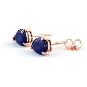 QP Jewellers Sapphire Stud Earrings 3ctw in 9ct Rose Gold