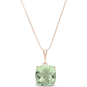QP Jewellers Green Amethyst Rococo Pendant Necklace 3.6ct in 9ct Rose Gold