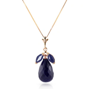 QP Jewellers Sapphire & White Topaz Snowdrop Pendant Necklace in 9ct Rose Gold