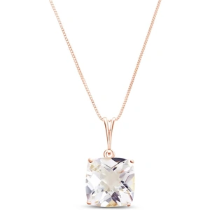 QP Jewellers White Topaz Rococo Pendant Necklace 3.6ct in 9ct Rose Gold