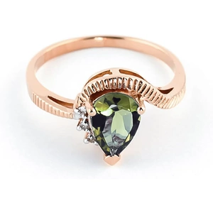 QP Jewellers Green Amethyst & Diamond Belle Ring in 9ct Rose Gold