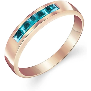 QP Jewellers Blue Topaz Princess Prestige Ring 0.6ctw in 9ct Rose Gold