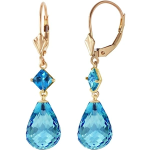 QP Jewellers Blue Topaz Drop Earrings in 9ct Gold