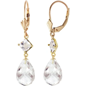 QP Jewellers White Topaz Drop Earrings in 9ct Gold