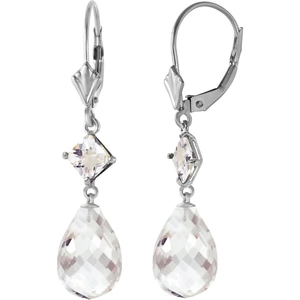 QP Jewellers White Topaz Drop Earrings in 9ct White Gold