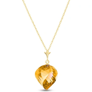 QP Jewellers Twisted Briolette Cut Citrine Pendant Necklace 11.75ct in 9ct Gold