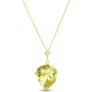 QP Jewellers Twisted Briolette Cut Lemon Quartz Pendant Necklace 10.75ct in 9ct Gold