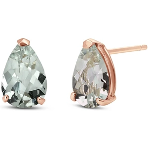 QP Jewellers Green Amethyst Stud Earrings 3.15ctw in 9ct Rose Gold