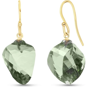 QP Jewellers Green Amethyst Spiral Briolette Drop Earrings 26ctw in 9ct Gold