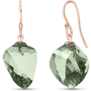 QP Jewellers Green Amethyst Spiral Briolette Drop Earrings 26ctw in 9ct Rose Gold