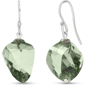 QP Jewellers Green Amethyst Spiral Briolette Drop Earrings 26ctw in 9ct White Gold