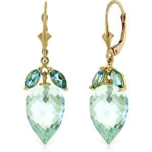 QP Jewellers Blue Topaz Briolette Drop Earrings in 9ct Gold