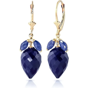 QP Jewellers Sapphire Briolette Drop Earrings in 9ct Gold