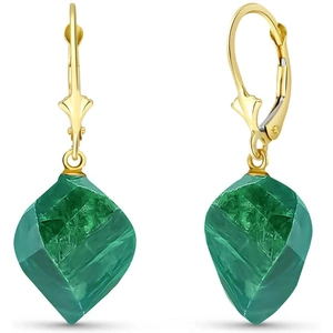 QP Jewellers Emerald Briolette Drop Earrings 30.5ctw in 9ct Gold