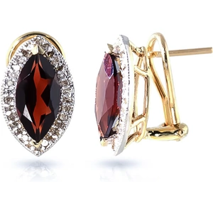 QP Jewellers Garnet & Diamond French Clip Halo Earrings in 9ct Gold