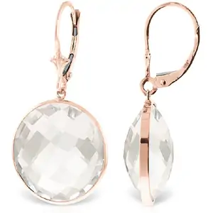 QP Jewellers White Topaz Drop Earrings 36ctw in 9ct Rose Gold