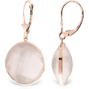 QP Jewellers Rose Quartz Drop Earrings 34ctw in 9ct Rose Gold