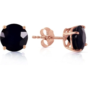 QP Jewellers Black Diamond Stud Earrings 7ctw in 9ct Rose Gold