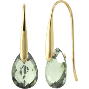 QP Jewellers Green Amethyst Briolette Drop Earrings 6ctw in 9ct Gold