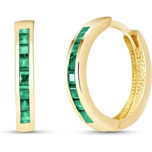 QP Jewellers Emerald Huggie Earrings 1.85ctw in 9ct Gold