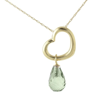 QP Jewellers Pear Cut Green Amethyst Pendant Necklace 2.25ct in 9ct Gold